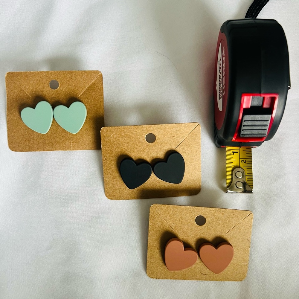 Trio of Heart-Shaped Stud Earrings